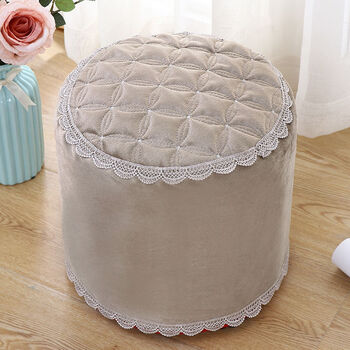 全包沙发凳罩皮墩子套小圆凳坐垫套意大利绒咖色圆形30厘米高30厘米