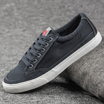 人本男鞋帆布鞋男鞋子春秋韩版潮流百搭休闲板鞋男士布鞋低帮球鞋透气