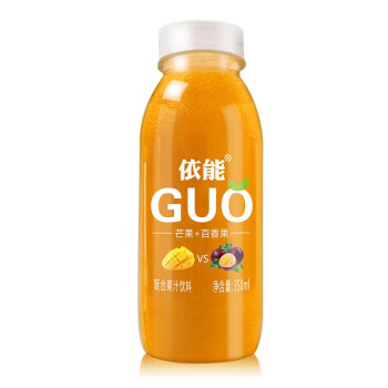 依能 GUO 芒果+百香果 复合味 果汁饮料 果茶 350ml*15瓶 整箱装