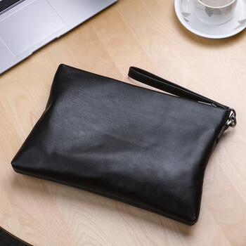 海澳德男士商务手夹包信封包羊皮手拿包男真皮大容量软皮简约方形包