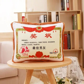 xq小而优科思丽芬母亲节实用礼物创意奖状抱枕靠垫空调被送妈妈爸爸佳