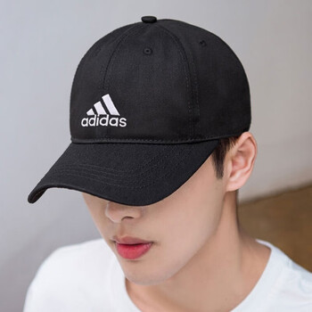 阿迪达斯（adidas） 帽子2024春季新款棒球帽透气网球帽运动沙滩帽防晒遮阳鸭舌帽 FK0891/黑色/主推款 均码可调节大小