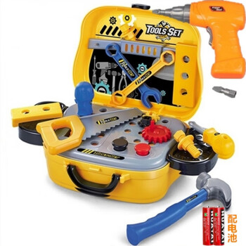 嘉欧晟儿童工具箱玩具男孩过家家玩具修理工具电动转电钻拧螺丝刀手提