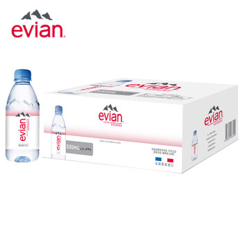 法国原装进口 依云（evian）天然矿泉水 330ml*24瓶 整箱  新老包装替换，随机发货