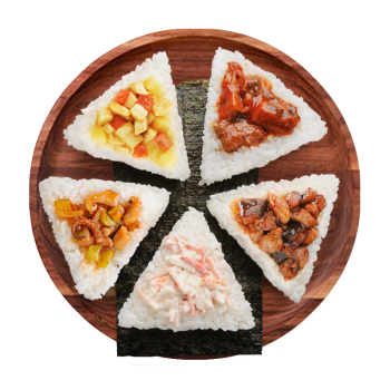 京鲁远洋 国产冷冻饭团组合5种口味500g5枚方便菜海鲜水产儿童早餐寿司