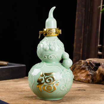 景德镇青花瓷酒具葫芦酒瓶5斤景德镇青花瓷陶瓷12f22f10斤空酒具密封