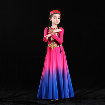 新疆舞蹈服装女儿童少数民族童新款演出服舞少儿维吾尔族表演舞台服