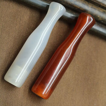 【京选品质】爱普登 旱烟嘴 玛瑙玉石烟嘴老式烟嘴 玉髓旱烟袋烟杆