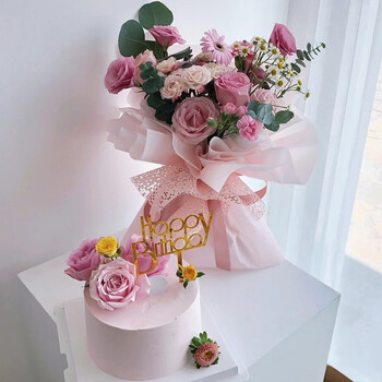 乐食锦创意定制情侣生日蛋糕鲜花速递网红ins送女友老婆闺蜜长辈全国