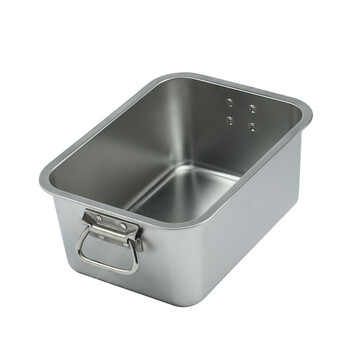 欢馨不锈钢方盆特大号不锈钢盆带把手方盆商用铁盆长方形盆加深加厚大