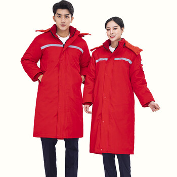 棉衣男冬季加油站防寒棉袄油田工作服 大红色【防静电棉衣】加长款