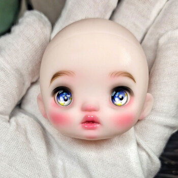 八分皮皮娃頭手繪改妝成品單頭可換眼3d真眼萌頭bjd娃娃bjd男娃bjd