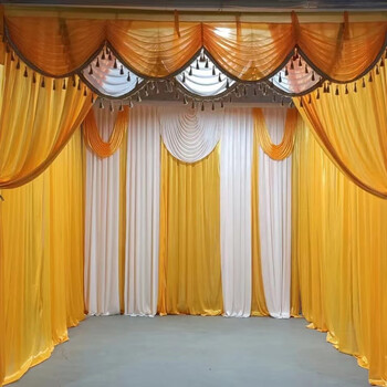 白事灵堂幕布丧事布置葬礼背景墙灵棚装饰殡仪馆孝堂布缦装饰用品 桔