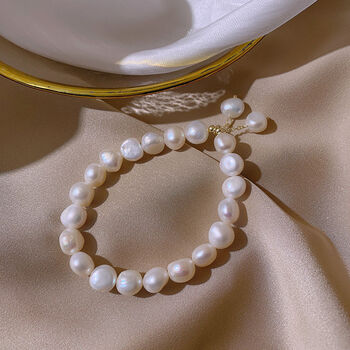 可颖淡水珍珠闺蜜手链小众设计简约冷淡风珠子串珠网红手串手饰 白色