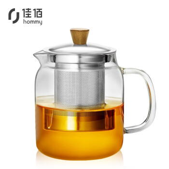 佳佰 茶壶玻璃茶具 大容量过滤煮茶器办公养生泡茶壶 家用加厚耐热烧水壶700ml