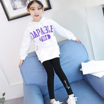 12岁小学生宝宝保暖小脚长裤葩博猪黑色夏季140码建议身高130cm左右