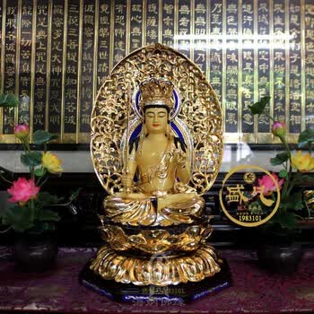 元承皇台湾纯铜鎏金虚空藏菩萨生肖牛虎本命佛守护神虚空藏菩萨佛像