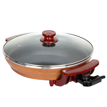 虔生缘多功能电煎锅家用单面电饼铛不粘锅大口径特大平底电烤锅 傻厨