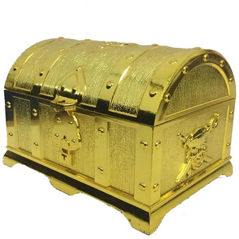 泽艺 公主宝箱盒儿童玩具海盗藏宝箱百宝箱金币盒子带锁宝藏箱 (空箱-