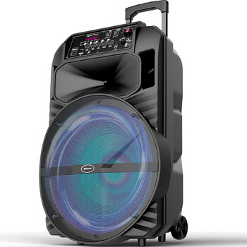 定制户外15寸广场舞音响带无线话筒移动拉杆演出k歌跳舞音箱 12寸重