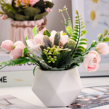 陶瓷花瓶摆件仿真花满天星插花小花瓶水培水养植物容器客厅瓷器桌面