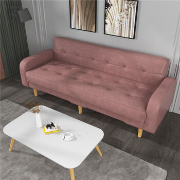 沙发床两用家用折叠多功能房办公沙发科技布卧室客厅小户型科技布藕粉