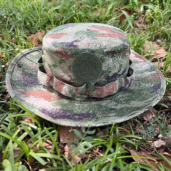 冀小兵 21圆边帽迷彩 户外遮阳奔尼帽 蛙服帽带魔术贴 丛林星空56码