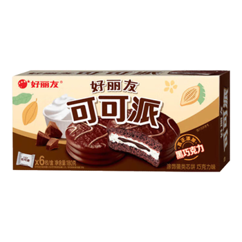 好丽友（orion）可可派6枚180g 营养早餐夹心面包蛋糕点心休闲零食解馋 可可派6枚180g