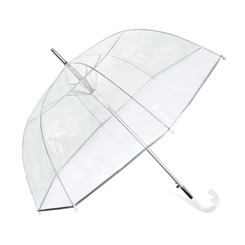 潮流透明阿波罗公主伞直柄自动开环保poe鸟笼伞 时尚女神透明雨伞
