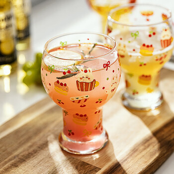 昙蓓漫原创啤酒杯个性杯子女生高颜值可爱家用玻璃杯果汁牛奶杯萌趣