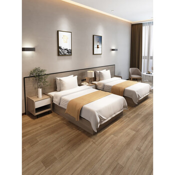 酒店床宾馆标间全套家具床连锁定制客房公寓专用民宿双人床单人床