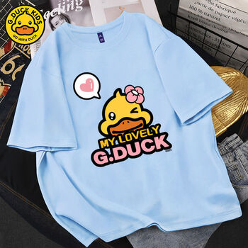 小黄鸭gduckkids女童短袖t恤纯棉洋气夏季新款潮上衣儿童半袖宽松女孩