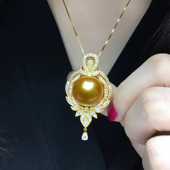 zcmk新款饰品高定珠宝仿南洋珍珠吊坠豪华满镶贝珠时尚项链女色吊坠含