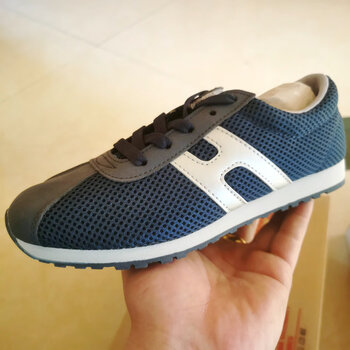 双星八特双星八特男女春秋断码鞋带款便宜运动网面透气轻便休闲鞋深蓝