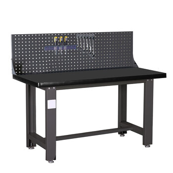 玖曌 工业灰钢板台面钳工台黑灰固定虎台钳桌车间维修多功能可敲打