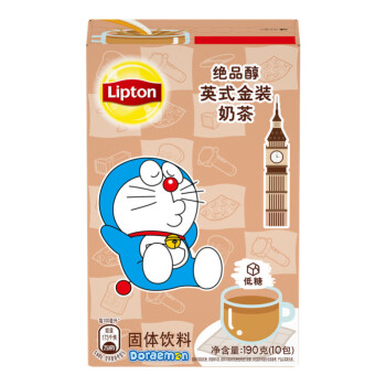 立顿Lipton 奶茶 英式金装奶茶冲饮饮料 速溶袋装奶茶粉 100%进口奶源 早餐冲调饮品 10包 190g