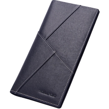 williampolo英皇保罗钱包男士长款钱包薄款钱包牛皮钱包零钱包蓝色