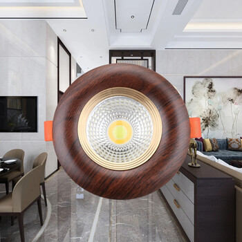 新中式筒灯黑胡桃射灯红木纹家装牛眼7.