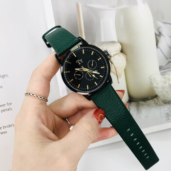 韩国tt手表韩国tt时尚情侣款中性大表盘手表女士休闲韩版女表皮带男表