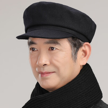 chenlang 中老年人帽子春秋男老头鸭舌帽秋冬爷爷平顶布帽爸爸帽老人