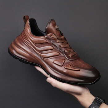 nianshi念时男鞋厚底增高休闲皮鞋男款秋冬鞋老爹复古包底鞋子男潮521