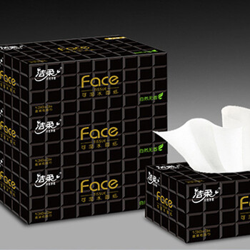 洁柔抽纸洁柔面巾纸face黑盒巾每张3层136抽面巾纸