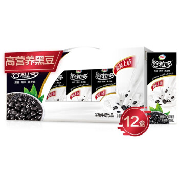 伊利 谷粒多 黑谷牛奶饮品 250ml*12盒/箱 黑豆+黑米+黑芝麻 营养早餐伴侣 礼盒装