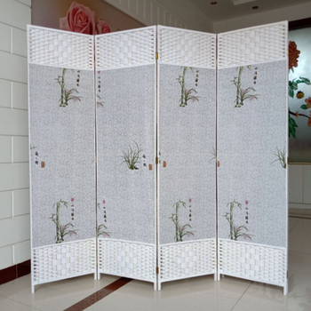 屏风隔断折屏简约现代卧室客厅移动推拉中式布艺屏风帘房间隔断墙高18