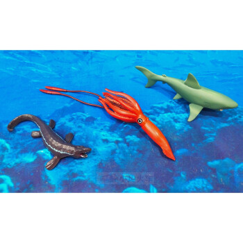 玩具抹香鲸模型章鱼鱿鱼八爪鱼模型巨型枪酸浆海洋动物小号乌贼沧龙大