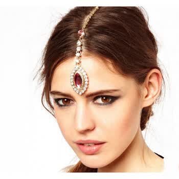 印度舞头饰眉心坠异域风情西域风情跳舞饰品公主额饰古典酒红钻