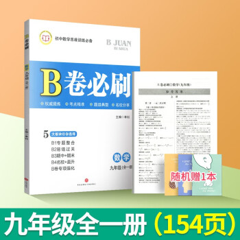 b卷必刷七年级八年级九年级上册下册中考B卷必刷数学初一初二初三数学思维训练教材同步辅导资料书练习题作业本期中期末单元专题 b卷必刷九年级