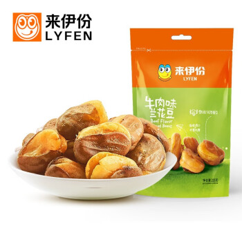 来伊份 牛肉味兰花豆 蟹香豆瓣蚕豆食品多味花生零食小吃205g/袋新老包装随机发货