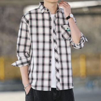 优衣库uniqlo2024春季新款衬衫潮流格子风休闲透气长袖外套青少年男装