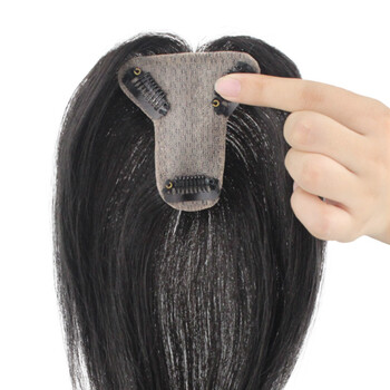 唐妮 仿递针女士补发块头顶遮白发假发片修脸假刘海片真发myj 仿递针7